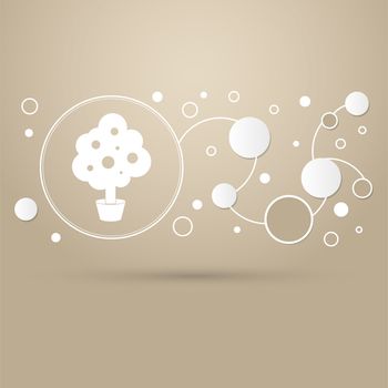 tree Icon on a brown background with elegant style and modern design infographic. illustration