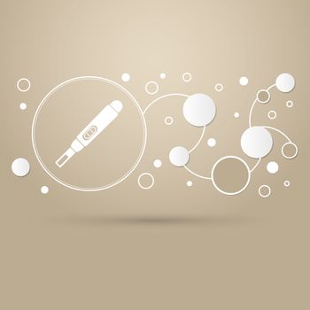 Pregnancy test icon on a brown background with elegant style and modern design infographic. illustration