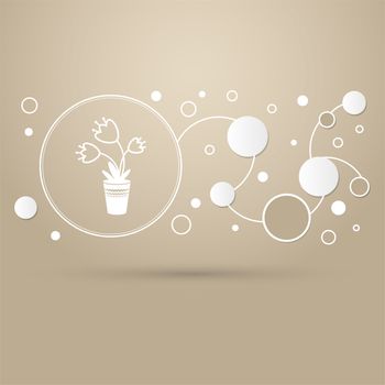 flower icon on a brown background with elegant style and modern design infographic. illustration