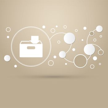 download to hdd icon on a brown background with elegant style and modern design infographic. illustration