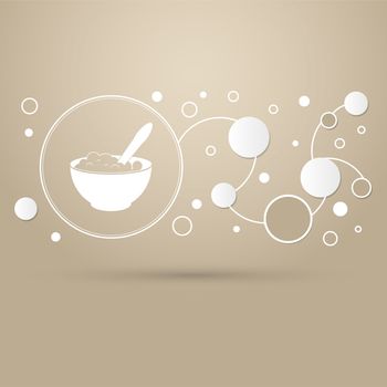porridge icon on a brown background with elegant style and modern design infographic. illustration