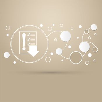 Pictograph of checklist icon on a brown background with elegant style and modern design infographic. illustration