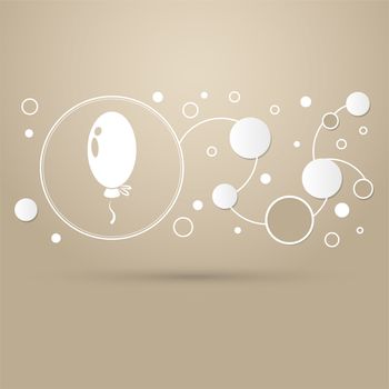 balloon Icon on a brown background with elegant style and modern design infographic. illustration