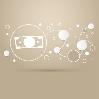 dollar icon on a brown background with elegant style and modern design infographic. illustration