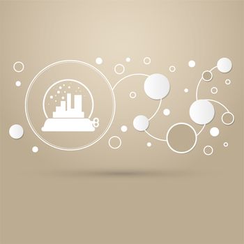 factory icon on a brown background with elegant style and modern design infographic. illustration