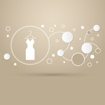 Dress Icon on a brown background with elegant style and modern design infographic. illustration