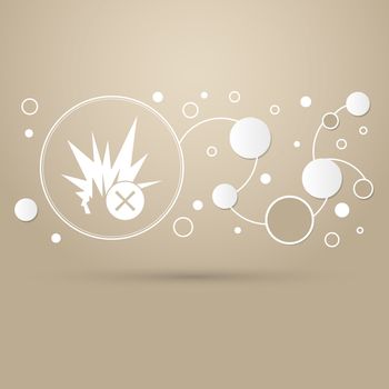 explosion icon on a brown background with elegant style and modern design infographic. illustration