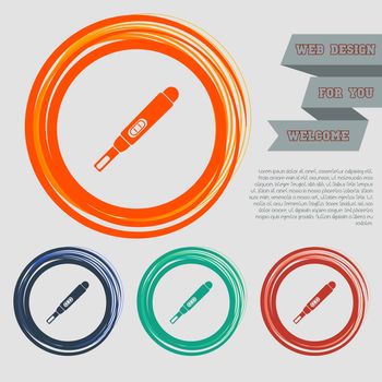 Pregnancy test icon on the red, blue, green, orange buttons for your website and design with space text. illustration