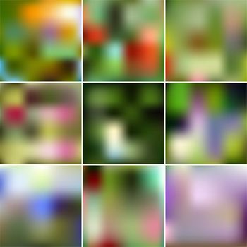 Set of Abstract Creative concept multicolored blurred background. For Web and Mobile Applications, art illustrations template design. Gradient mesh. illustration