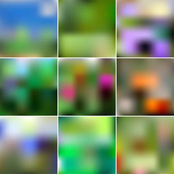 Set of Abstract Creative concept multicolored blurred background. For Web and Mobile Applications, art illustrations template design. Gradient mesh. illustration