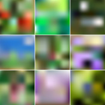 Set of Abstract Creative concept multicolored blurred background. For Web and Mobile Applications, art illustrations template design. Gradient mesh. illustration