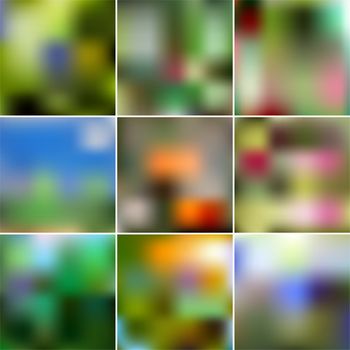 Set of Abstract Creative concept multicolored blurred background. For Web and Mobile Applications, art illustrations template design. Gradient mesh. illustration