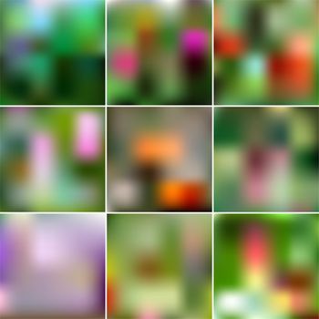 Set of Abstract Creative concept multicolored blurred background. For Web and Mobile Applications, art illustrations template design. Gradient mesh. illustration