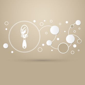 mirror icon on a brown background with elegant style and modern design infographic. illustration