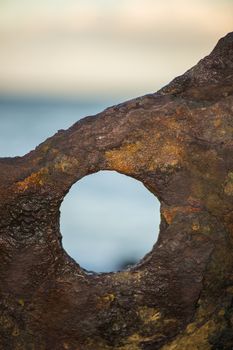 Shipwreck of HMQS Gayundah at Woody Point, Queensland, Australia.