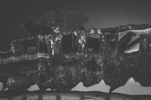 Shipwreck of HMQS Gayundah at Woody Point, Queensland, Australia.