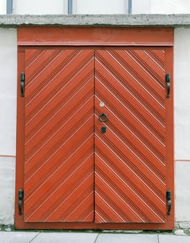 Old wooden gate of a medieval house