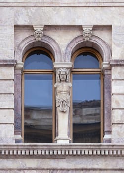 Architecture detail, window of an old building, Saint-Petersburg, Russia