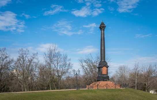 Alexander II Column in Odessa. Tourist attraction of the city of Odessa, Ukraine