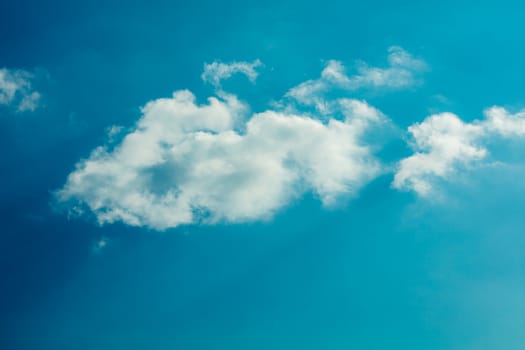 One simple cloud on sky in summer sunny day clean concept