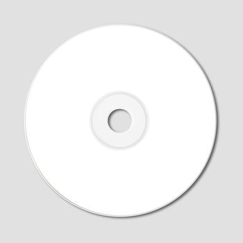 White CD - DVD label mockup template isolated on grey background