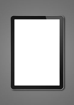 Vertical Digital tablet pc, smartphone mockup template. Isolated on dark grey