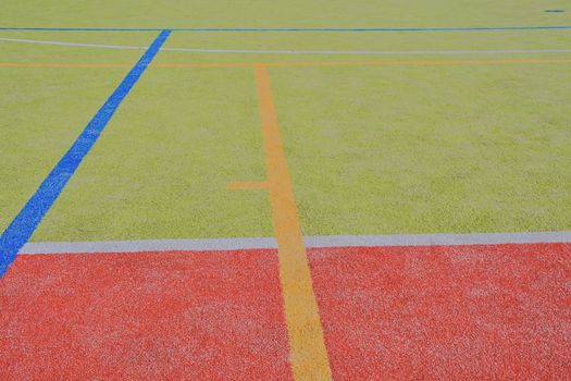 Lines on playing field. Copy space. Sport texture and background. 
