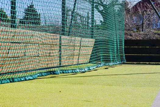 Sport net on playing field. Sport texture and background.