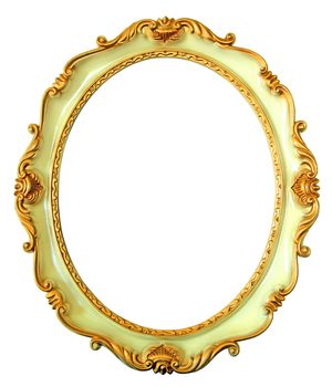 Oval frame isolated on white background