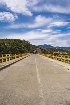 Bridge at Lake Kremaston, Evrytania region, Greece - It is the largest artificial lake in Greece.