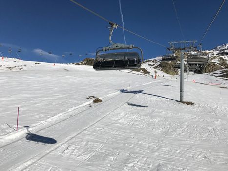 The Alpe d Huez ski domain in the French Alps