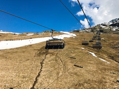 The Alpe d Huez ski domain in the French Alps