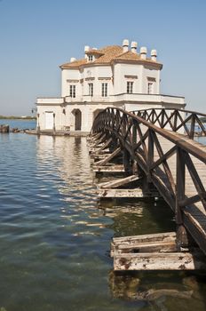 royal hunting house on the Fusaro Lake, Naples, Italy 