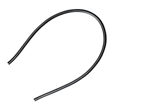 Black wire cable isolated on a white background abstraction.