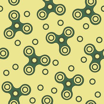 Spinner pattern - background with toy for stress relief and improvement of attention span. Hand fidger spinners bg.