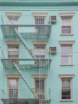 stairs on the facade of the little italy of new york