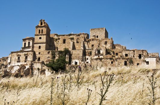 the ghost and abandoned city of Craco, Basilicata, Italy 