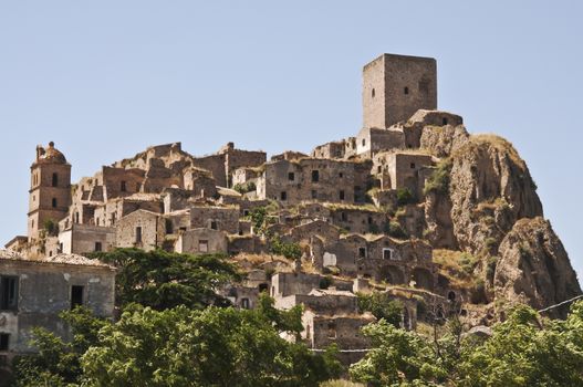 the ghost and abandoned city of Craco, Basilicata, Italy 