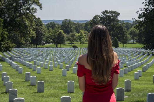 girl in Arlington Cemetery