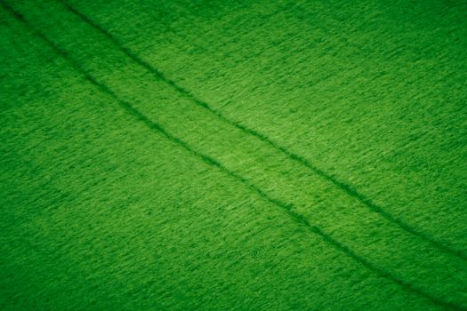 Abstract Background Texture Of Tractor Tracks Through Lush Green Crops
