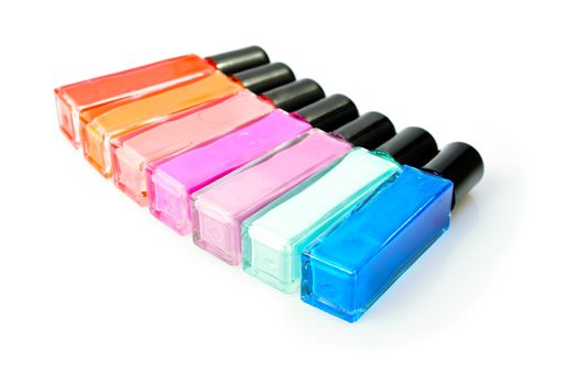 Nail Polish set. Manicure. Colorful Nail Polish Bottles