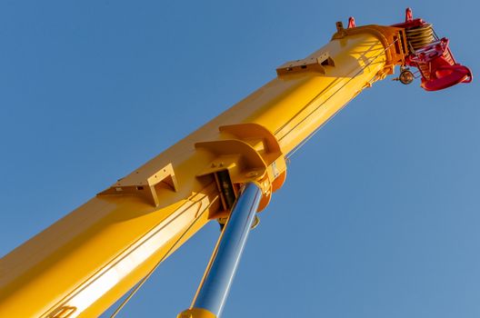 New road-construction equipment outdoors on the exhibition