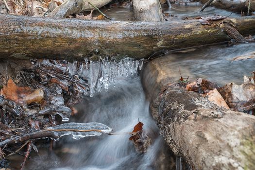 Bodies of water, cascading creek with icicles