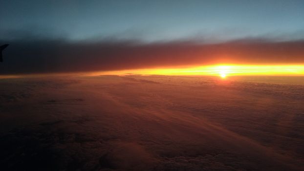 Sunrise from above the clouds.