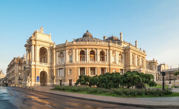 Odessa National Academic Theater of Opera and Ballet in Ukraine in a summer morning