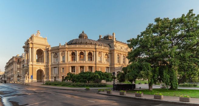 Odessa National Academic Theater of Opera and Ballet in Ukraine in a summer morning