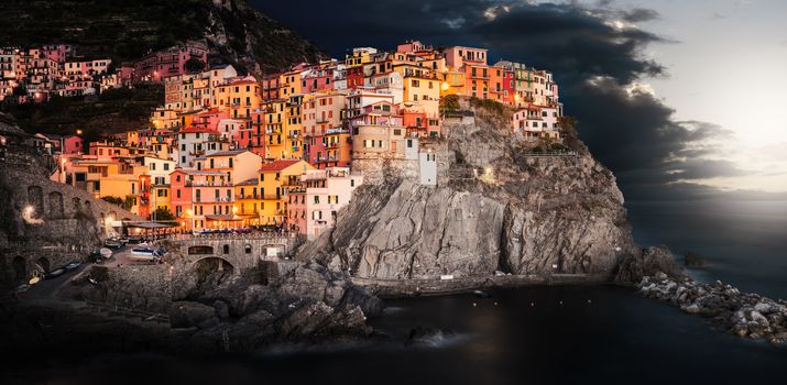 cinque terre Manarola in evening