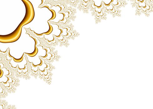 Gold Fractal Pattern on White Background - Elegant Illustration, Image