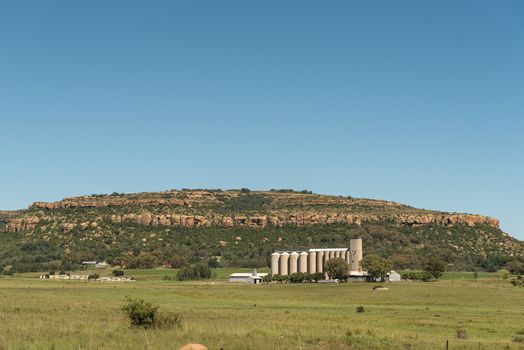 A view of the silos at Modderpoort, a village near Ladybrand in the Eastern Free State Province near the border with Lesotho