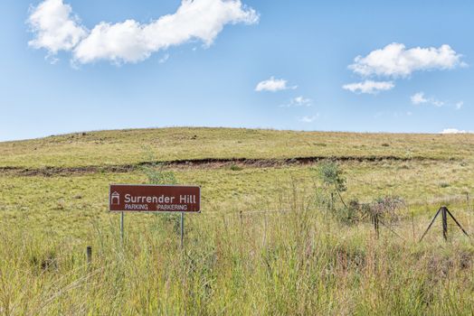 Surrender Hill marks the place where Boer commandos surrendered to British troops on July 31 1900 near Clarens in the Free State Province of South Africa